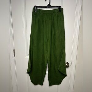 Bryn Walker Hamish Linen Angled Pants Womens S Green Mermaid